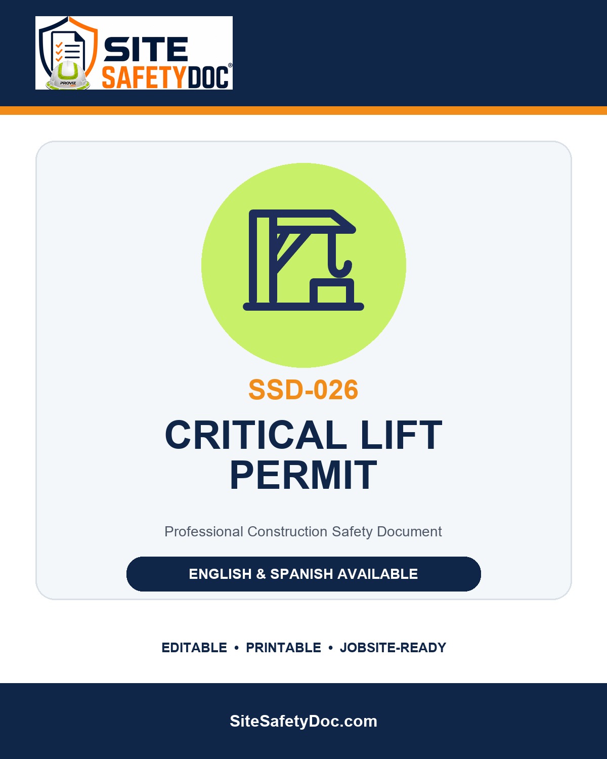 SSD-026 Critical Lift Permit product cover