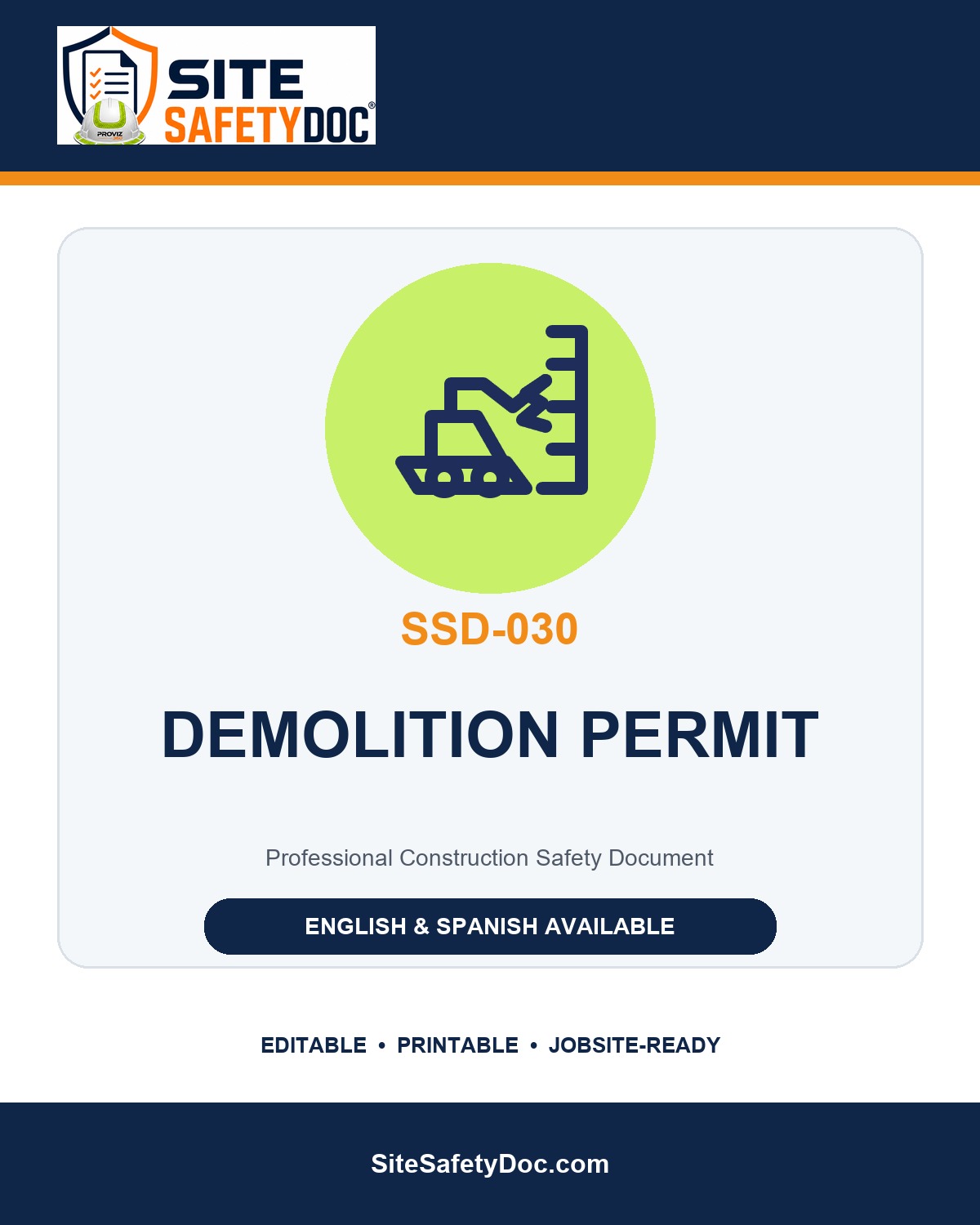 SSD-030 Demolition Permit product cover